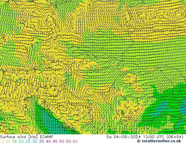 Wind 10 m ECMWF za 04.05.2024 12 UTC