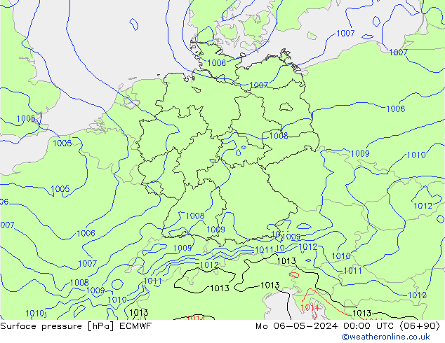 Bodendruck ECMWF Mo 06.05.2024 00 UTC