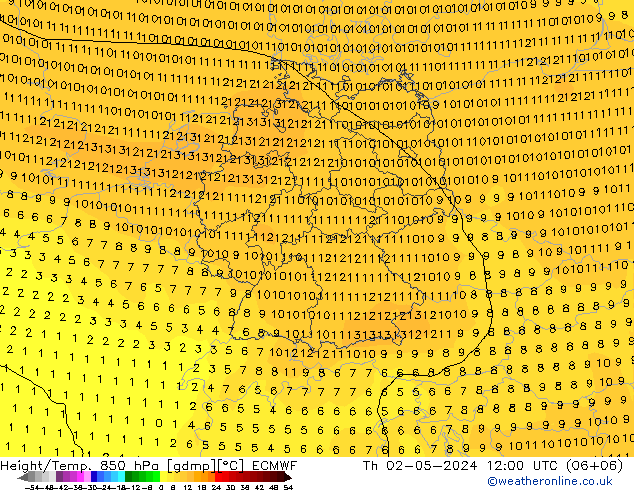 Z500/Rain (+SLP)/Z850 ECMWF Do 02.05.2024 12 UTC