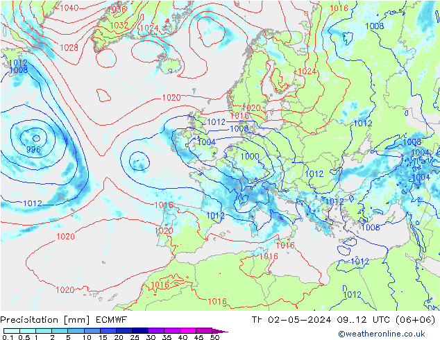Precipitazione ECMWF gio 02.05.2024 12 UTC