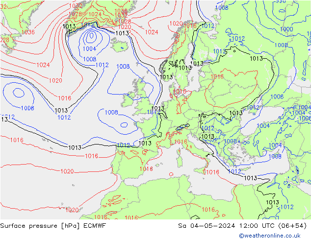 pression de l'air ECMWF sam 04.05.2024 12 UTC