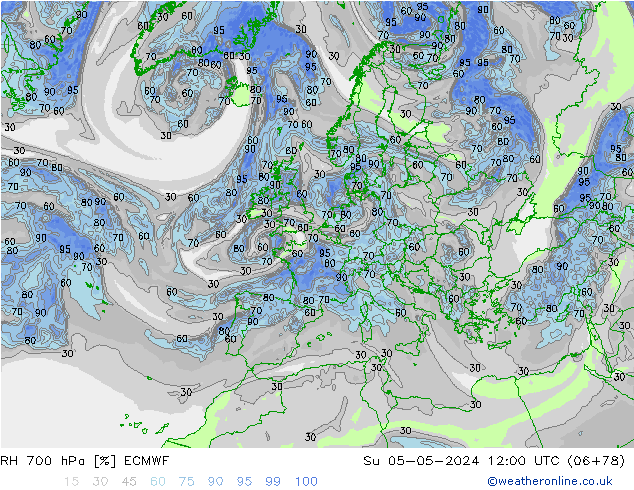 RH 700 hPa ECMWF So 05.05.2024 12 UTC