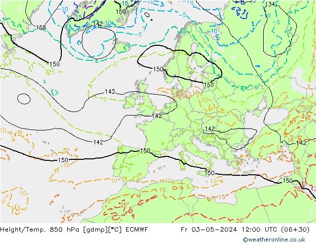 Z500/Rain (+SLP)/Z850 ECMWF ven 03.05.2024 12 UTC