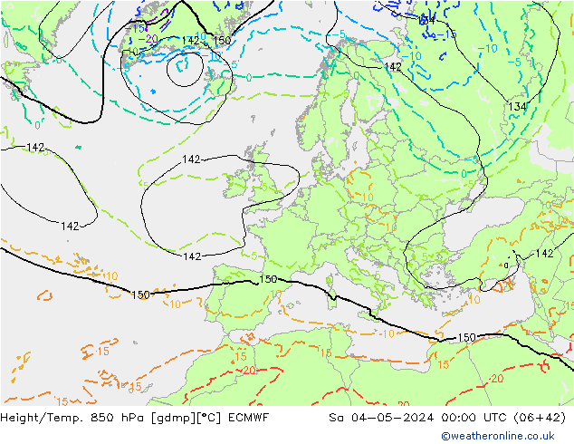 Height/Temp. 850 гПа ECMWF сб 04.05.2024 00 UTC