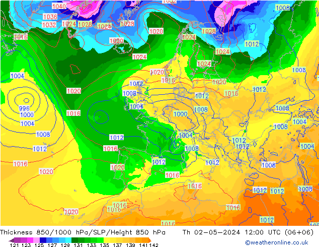 Thck 850-1000 hPa ECMWF Th 02.05.2024 12 UTC