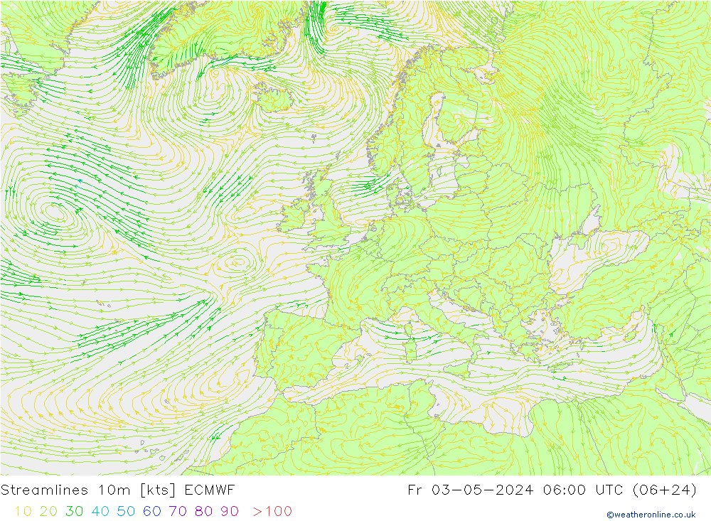 ветер 10m ECMWF пт 03.05.2024 06 UTC