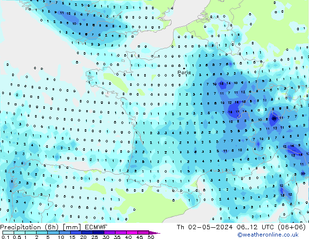 Z500/Rain (+SLP)/Z850 ECMWF  02.05.2024 12 UTC