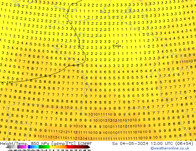 Z500/Rain (+SLP)/Z850 ECMWF Sáb 04.05.2024 12 UTC