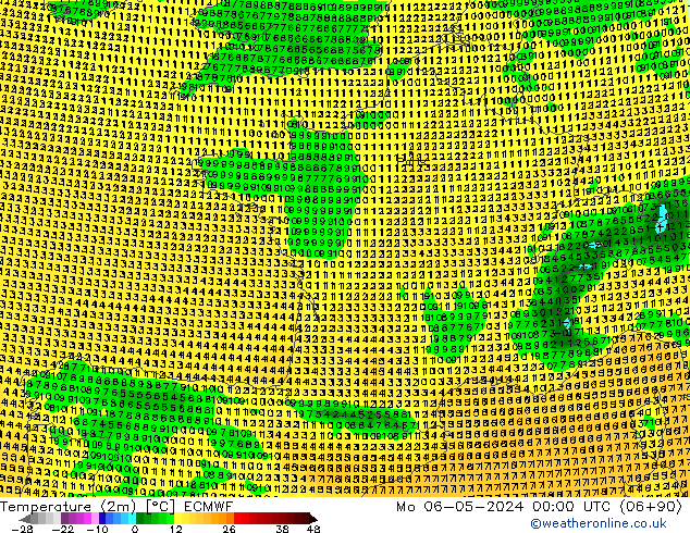 Temperaturkarte (2m) ECMWF Mo 06.05.2024 00 UTC