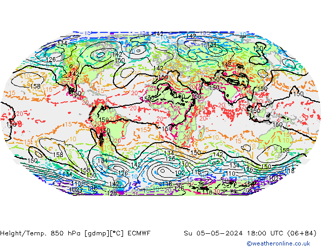 Z500/Rain (+SLP)/Z850 ECMWF Su 05.05.2024 18 UTC