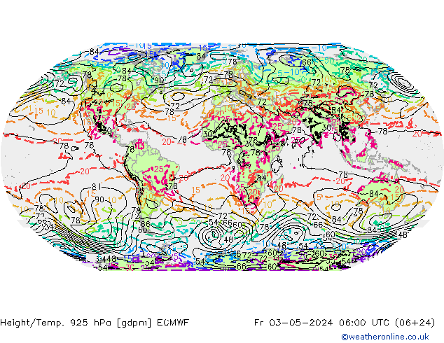 Height/Temp. 925 hPa ECMWF Fr 03.05.2024 06 UTC