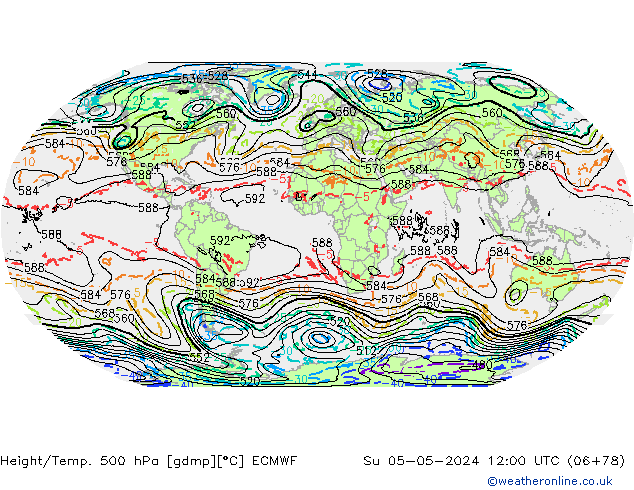 Géop./Temp. 500 hPa ECMWF dim 05.05.2024 12 UTC