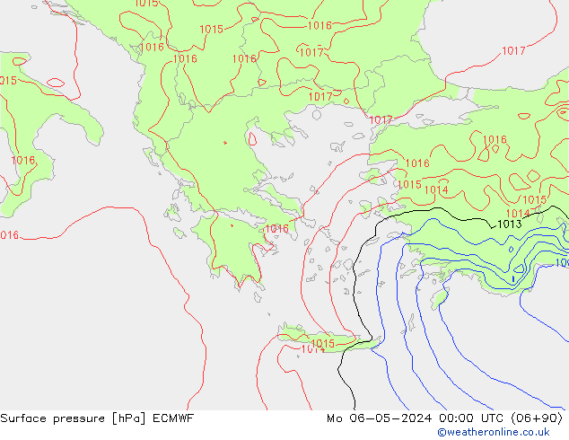 Atmosférický tlak ECMWF Po 06.05.2024 00 UTC