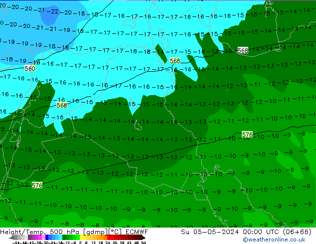 Z500/Rain (+SLP)/Z850 ECMWF dom 05.05.2024 00 UTC