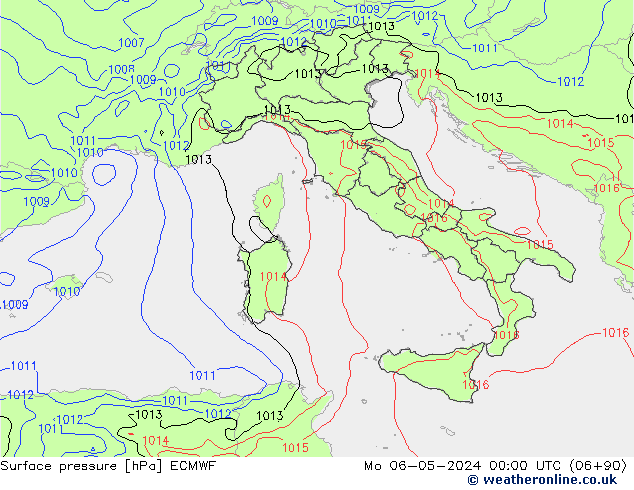 Yer basıncı ECMWF Pzt 06.05.2024 00 UTC