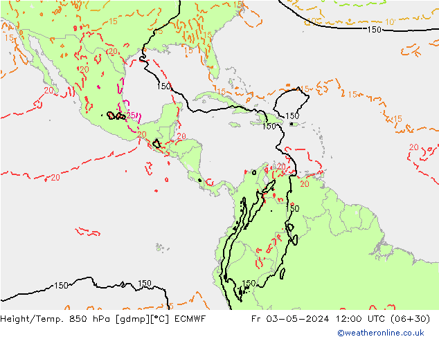 Z500/Rain (+SLP)/Z850 ECMWF Sex 03.05.2024 12 UTC