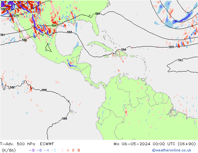 T-Adv. 500 hPa ECMWF Mo 06.05.2024 00 UTC