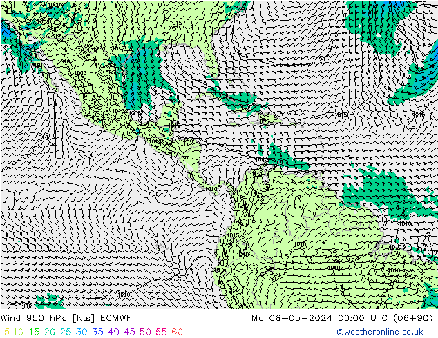 Vent 950 hPa ECMWF lun 06.05.2024 00 UTC