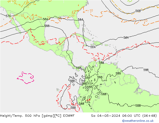 Z500/Rain (+SLP)/Z850 ECMWF sab 04.05.2024 06 UTC