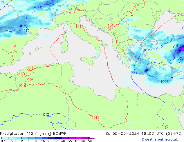 Precipitación (12h) ECMWF dom 05.05.2024 06 UTC