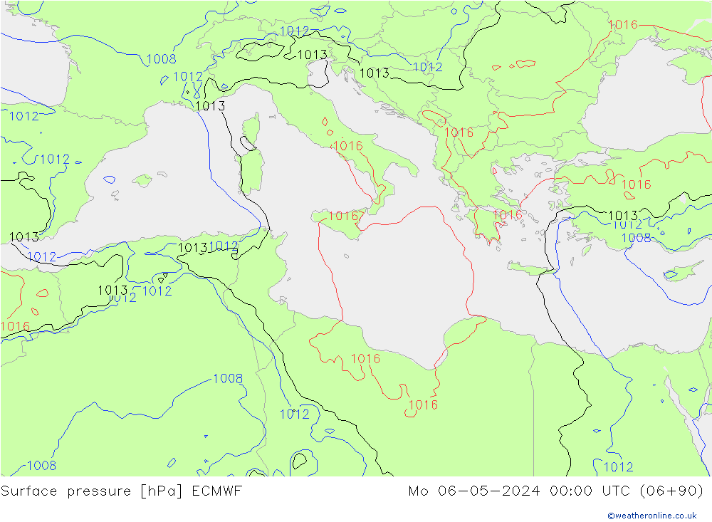 Surface pressure ECMWF Mo 06.05.2024 00 UTC