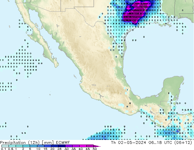 Precipitación (12h) ECMWF jue 02.05.2024 18 UTC