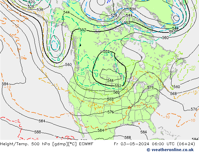 Z500/Rain (+SLP)/Z850 ECMWF Fr 03.05.2024 06 UTC