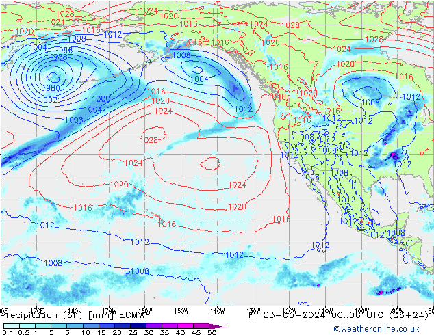 Z500/Rain (+SLP)/Z850 ECMWF Pá 03.05.2024 06 UTC