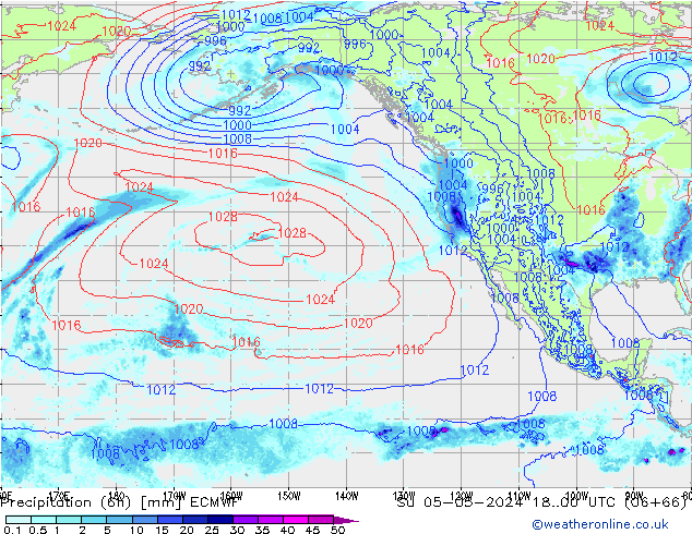 Z500/Rain (+SLP)/Z850 ECMWF dom 05.05.2024 00 UTC