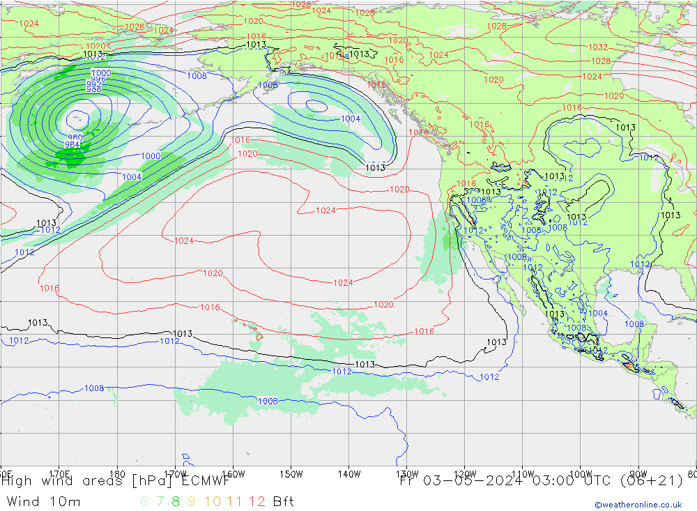 High wind areas ECMWF Fr 03.05.2024 03 UTC