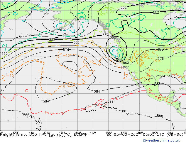 Z500/Rain (+SLP)/Z850 ECMWF dom 05.05.2024 00 UTC