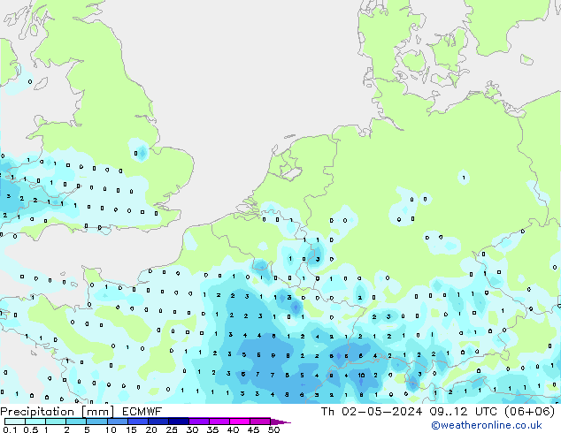 Precipitation ECMWF Th 02.05.2024 12 UTC