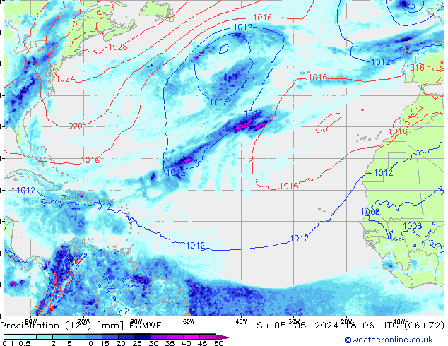 Precipitazione (12h) ECMWF dom 05.05.2024 06 UTC