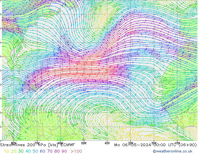 ветер 200 гПа ECMWF пн 06.05.2024 00 UTC