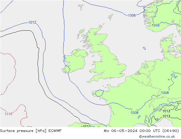 pressão do solo ECMWF Seg 06.05.2024 00 UTC