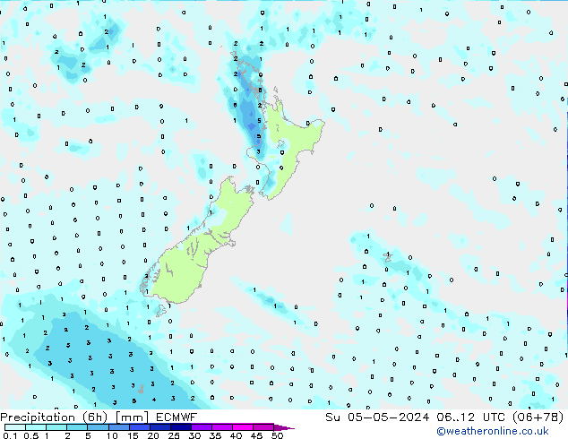 Z500/Rain (+SLP)/Z850 ECMWF dom 05.05.2024 12 UTC