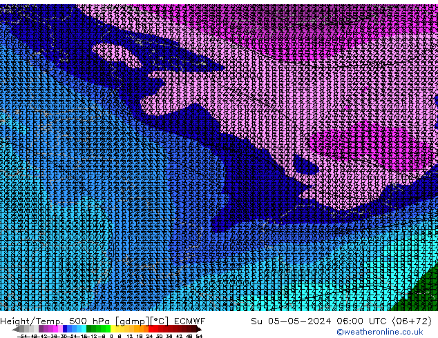 Z500/Rain (+SLP)/Z850 ECMWF dim 05.05.2024 06 UTC