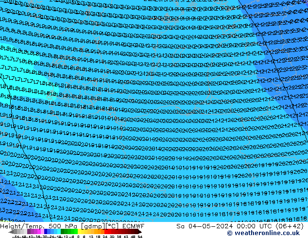 Z500/Rain (+SLP)/Z850 ECMWF сб 04.05.2024 00 UTC