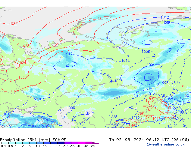 Z500/Rain (+SLP)/Z850 ECMWF  02.05.2024 12 UTC