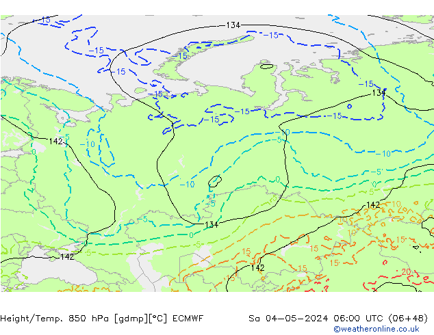 Z500/Yağmur (+YB)/Z850 ECMWF Cts 04.05.2024 06 UTC