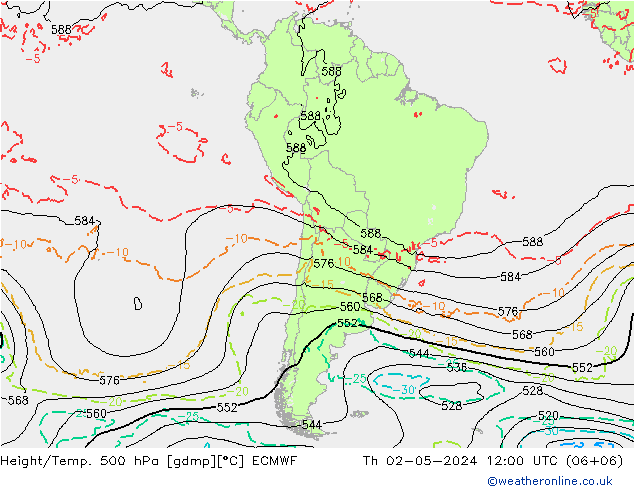 Z500/Rain (+SLP)/Z850 ECMWF Qui 02.05.2024 12 UTC