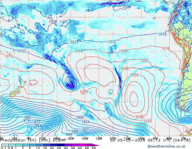 Z500/Rain (+SLP)/Z850 ECMWF Su 05.05.2024 12 UTC