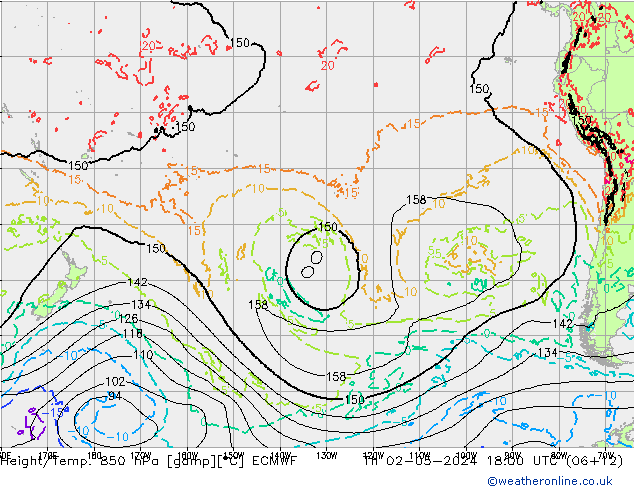 Z500/Rain (+SLP)/Z850 ECMWF jeu 02.05.2024 18 UTC