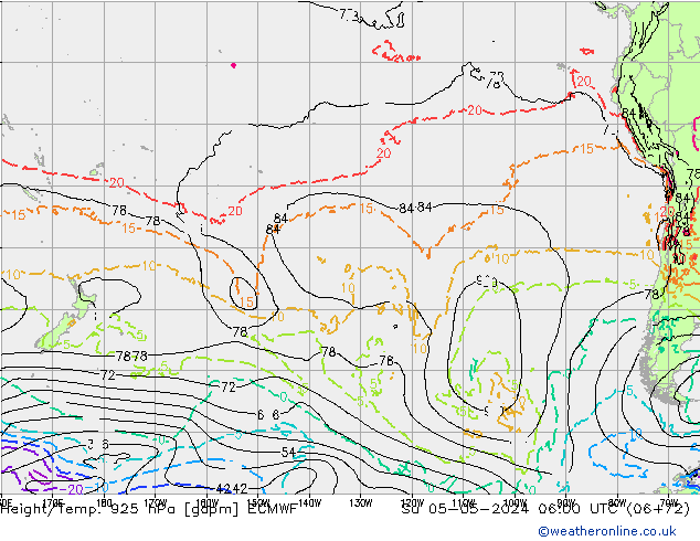 Height/Temp. 925 hPa ECMWF Su 05.05.2024 06 UTC