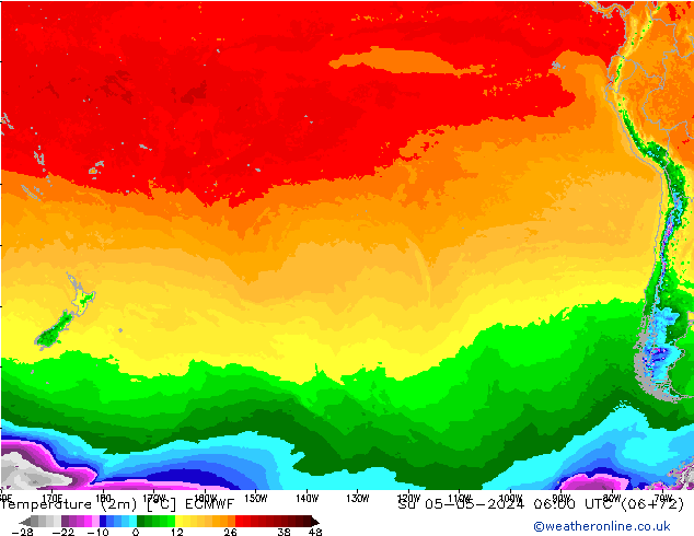 Temperature (2m) ECMWF Ne 05.05.2024 06 UTC