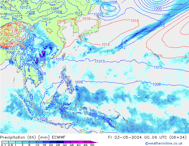 Z500/Yağmur (+YB)/Z850 ECMWF Cu 03.05.2024 06 UTC