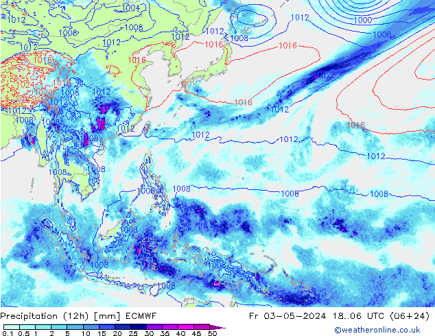 Precipitação (12h) ECMWF Sex 03.05.2024 06 UTC