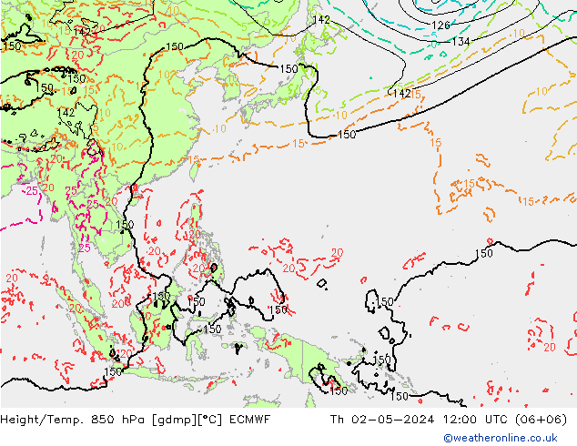 Z500/Rain (+SLP)/Z850 ECMWF jeu 02.05.2024 12 UTC