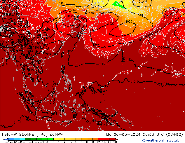 Theta-W 850hPa ECMWF ma 06.05.2024 00 UTC