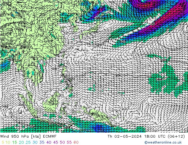 Wind 950 hPa ECMWF Th 02.05.2024 18 UTC